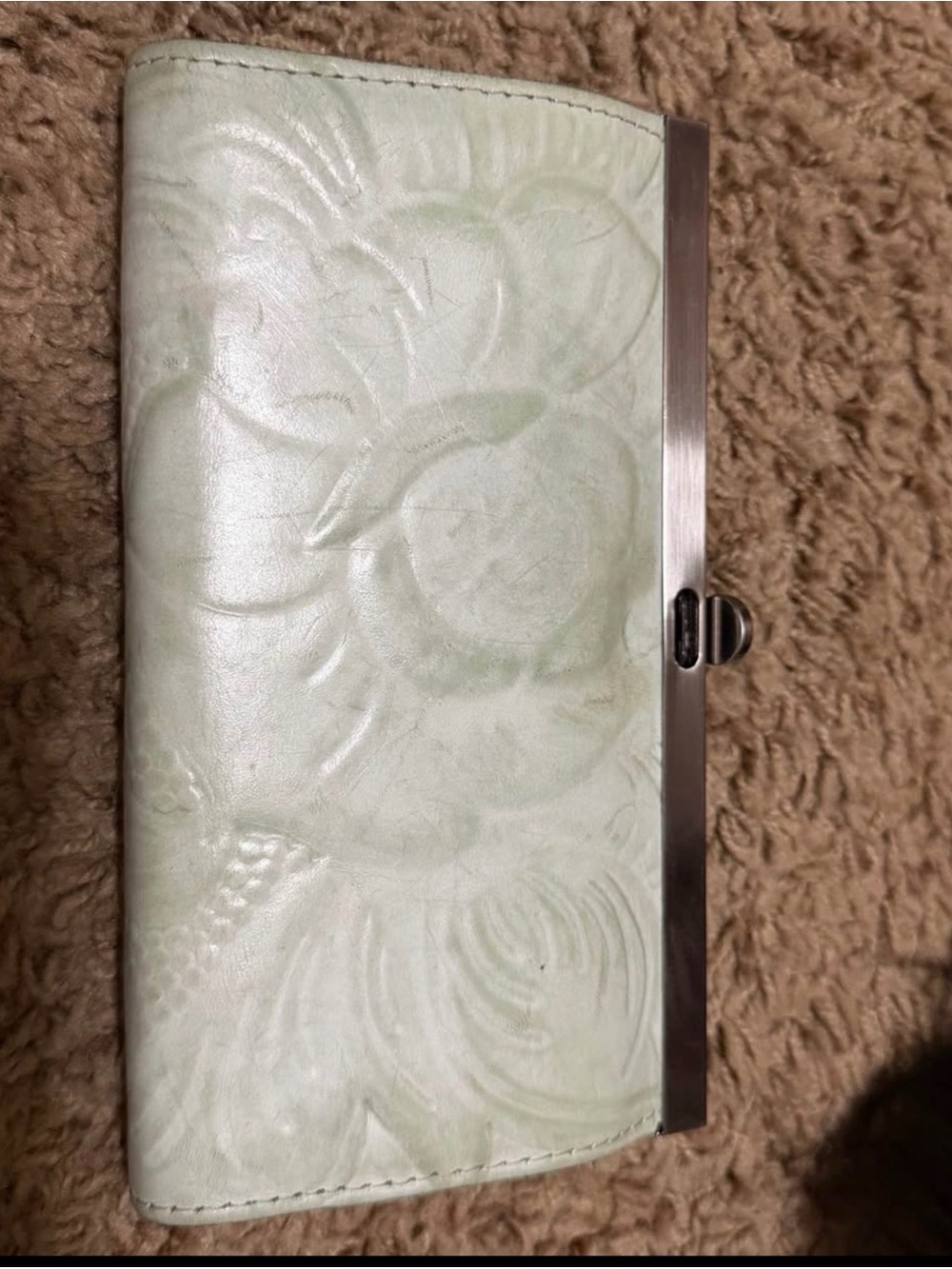 Patricia Nash Mint Green Embossed Leather Wallet